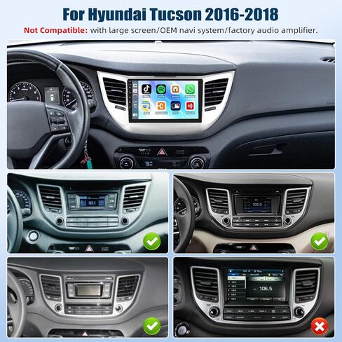 SIXTOP 2+64G Android Car Stereo Radio for Hyundai Tucson 2016-2018 Wireless CarPlay Android Auto 9 Inch Touchscreen Bluetooth GPS Navigation FM/RDS WiFi EQ SWC AHD Rear Camera 26UI Mirror Link in Kuwait