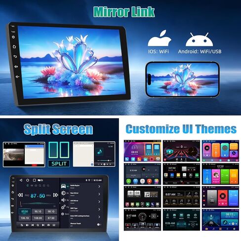 SIXTOP 2+64G Android Car Stereo Radio for Hyundai Tucson 2016-2018 Wireless CarPlay Android Auto 9 Inch Touchscreen Bluetooth GPS Navigation FM/RDS WiFi EQ SWC AHD Rear Camera 26UI Mirror Link in Kuwait