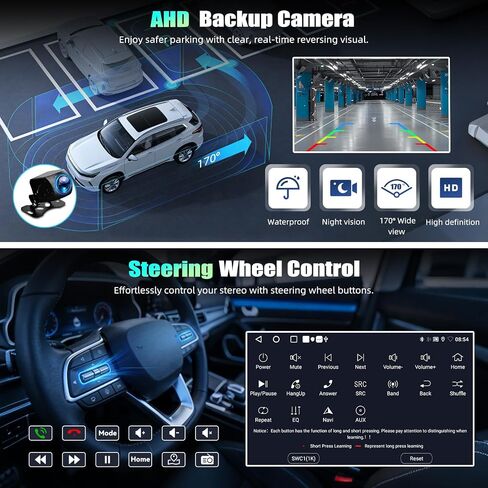 SIXTOP 2+64G Android Car Stereo Radio for Hyundai Tucson 2016-2018 Wireless CarPlay Android Auto 9 Inch Touchscreen Bluetooth GPS Navigation FM/RDS WiFi EQ SWC AHD Rear Camera 26UI Mirror Link in Kuwait