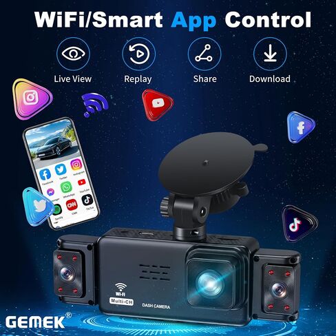 5 Channel Dash Cam 360° View with 5G WiFi & APP Control in Kuwait