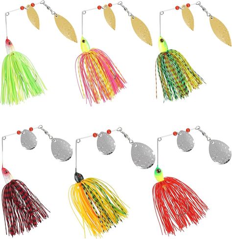 Spinner Baits Fishing Lures Kit,Bass Fishing Lures Spinnerbaits Buzzbait Set Hard Metal Swimbait Jig Lure for Bass Pike Trout Walleye Freshwater Saltwater in Kuwait