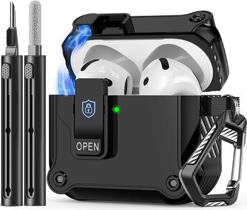 Inesore for AirPods 4 Case with Automatic Snap Lock-Balck in Kuwait