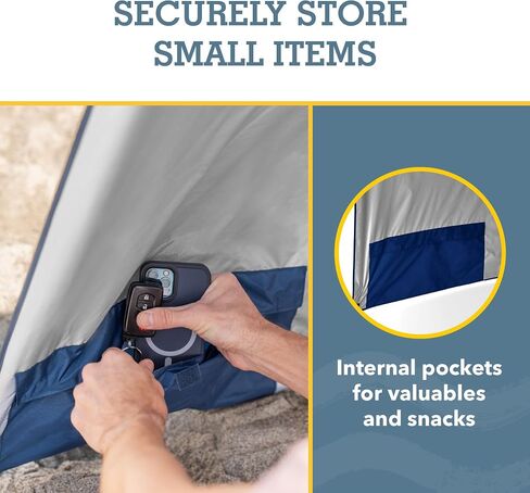 Sport-Brella Premiere UPF 50+ Umbrella Shelter with Patented Side Panels and Tilt Mechanism, Heavy-Duty 1.25 Inch Center Pole, Auger Anchor for Sand and Grass, 8 Foot Canopy, Coastal Blue in Kuwait