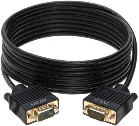VGA Cable SVGA Super Video Cord Male 15 PIN Wire Monitor 3ft, 6ft,10ft, 15ft, 25ft, 30ft, 50ft, 100ft (10FT) in Kuwait