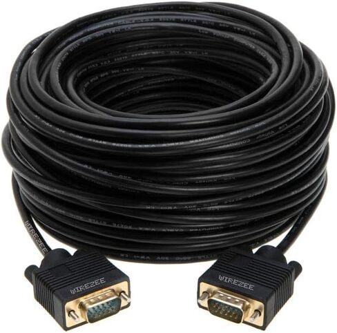 VGA Cable SVGA Super Video Cord Male 15 PIN Wire Monitor 3ft, 6ft,10ft, 15ft, 25ft, 30ft, 50ft, 100ft (50FT) in Kuwait