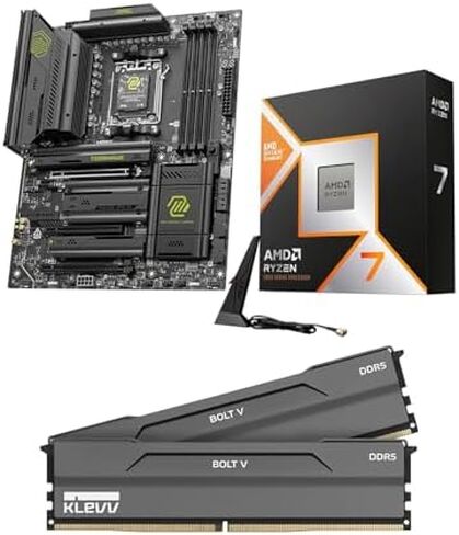 Micro Center 3-in-1 Bundle: AMD Ryzen 7 9800X3D CPU Processor with MSI MAG X870E Tomahawk WiFi ATX Motherboard and KLEVV Bolt V DDR5 32GB (2x16GB) 6000MHz CL30 Ram Memory in Kuwait