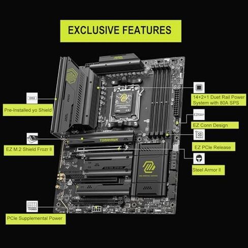 Micro Center CPU Motherboard Memory Combo: AMD Ryzen 7 9800X3D CPU Processor + MSI MAG X870E Tomahawk WiFi ATX Motherboard + KLEVV CRAS V RGB DDR5 32GB (2x16GB) 6000MHz CL30 SK Ram Memory Black in Kuwait