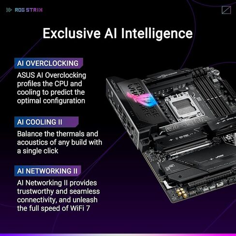 Micro Center CPU Motherboard Memory Combo: AMD Ryzen 9 9950X3D CPU Processor with ASUS ROG Strix X870E-E R2 Gaming WiFi Motherboard and KLEVV CRAS V RGB DDR5 32GB (2x16GB) 6000MHz Ram Memory Black in Kuwait