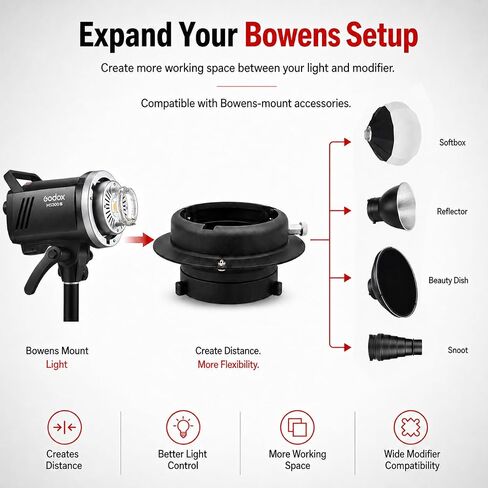 Bowens Mount Extension Ring for Studio Flash & Softbox in Kuwait