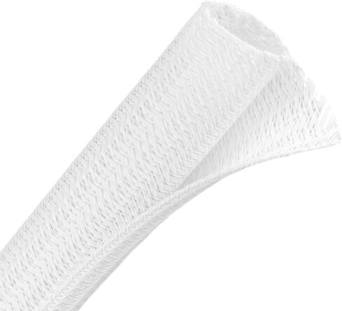 Wire Loom Tubing, 10ft Split Braided Cable Management Sleeve, Flexible Mesh Cord Protector Cable Sleeve for TV Computer (Grey, 1/2") in Kuwait