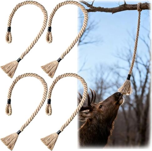 Deer Scent Rope for Hunting, 64 Inch Mock Scrape Rope Hanging Anywhere, Cotton Highly Absorbent Scent Rope for Deer Hunting Accessories (4pack) in Kuwait