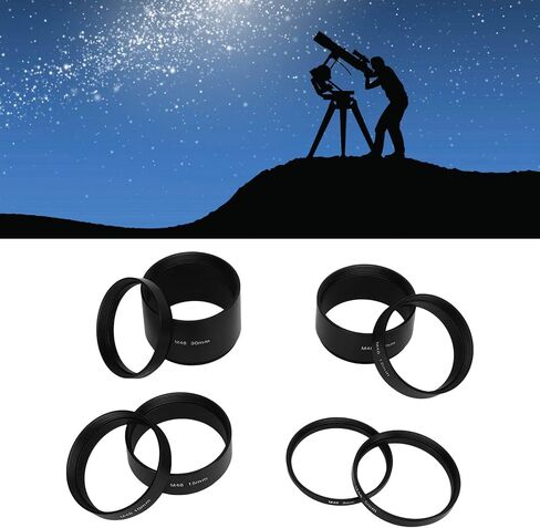 8Pcs Length Extension Tube Kit, Aluminum Alloy M48 X 0.75 Astronomical Extension Tube Kit 3 5 7 10 12 15 20 30mm Extending for Astronomical Telescope Photography in Kuwait