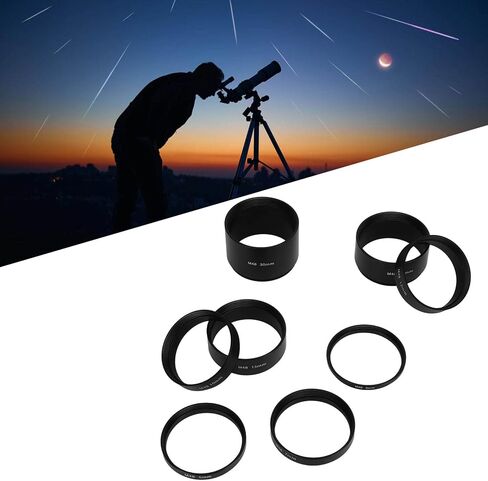 8Pcs Length Extension Tube Kit, Aluminum Alloy M48 X 0.75 Astronomical Extension Tube Kit 3 5 7 10 12 15 20 30mm Extending for Astronomical Telescope Photography in Kuwait
