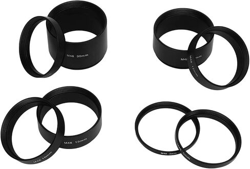 8Pcs Length Extension Tube Kit, Aluminum Alloy M48 X 0.75 Astronomical Extension Tube Kit 3 5 7 10 12 15 20 30mm Extending for Astronomical Telescope Photography in Kuwait