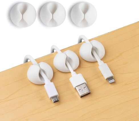 Convenient Cable Clips – Sticky, Compact Cable Holders for Cord Organization – Cord Keepers with 3M Strong Adhesive Backing for Organizing Power Cables, Phone Chargers, USB Cables & More – 6 Pack in Kuwait