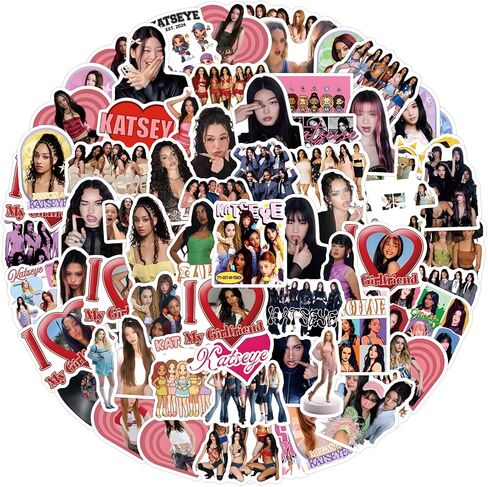 100pcs KATSEYE Stickers for Girl Water Bottle, Cool Kpop Music Vinyl Waterproof Decal for Kids Teen Adult Laptop Phone Skateboard Guitar Luggage Notebook Helmet in Kuwait