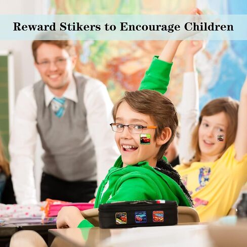 600 Pcs Roll Kids Sticker, 3 Pack in 30 Designs,1-1/2 Inch Self Adhesive Label Cartoon Stickers for Kids Teacher (Cartoon) in Kuwait