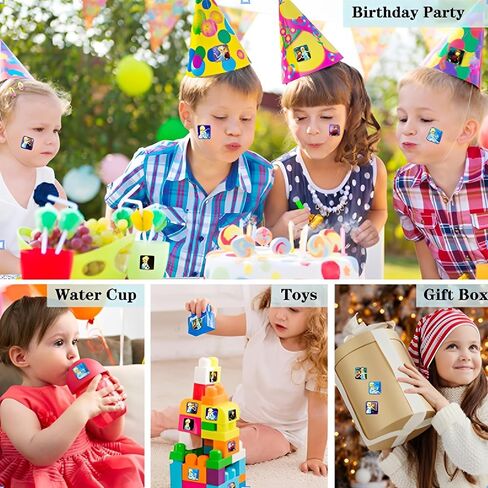 600 Pcs Roll Kids Sticker, 3 Pack in 30 Designs,1-1/2 Inch Self Adhesive Label Cartoon Stickers for Kids Teacher (Cartoon) in Kuwait