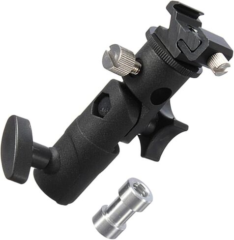 Adjustable Flashlight Bracket Holder for Photography, Aluminum Alloy and Abs Material, Securely Hold Equipment with 3/8 and 1/4 Screw Mounts, Compatible with Light Stand Umbrella in Kuwait