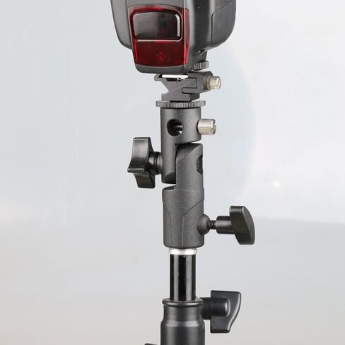 Adjustable Flashlight Bracket Holder for Photography, Aluminum Alloy and Abs Material, Securely Hold Equipment with 3/8 and 1/4 Screw Mounts, Compatible with Light Stand Umbrella in Kuwait
