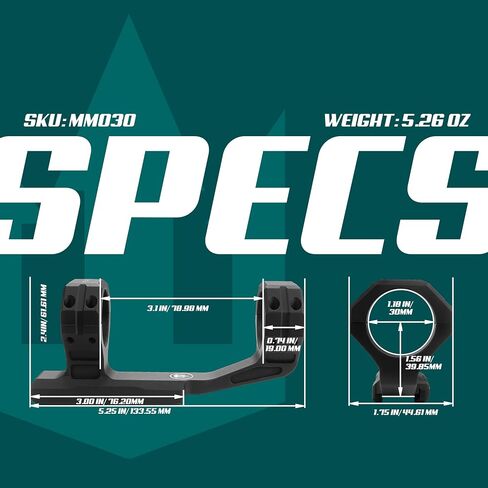 Triton Match Precision Scope Mounts - 6061-T6 Aluminum - 30 mm Offset Cantilever in Kuwait