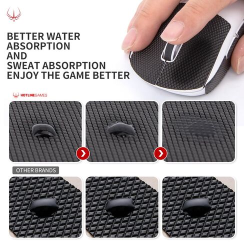 HOTLINEGAMES New 2.0 DIY Version Mouse Anti Slip Grip Tape for Gaming Mouse Skins,Sweat Resistant,Cut to Fit,Easy to Apply,Professional Mice Upgrade Kit in Kuwait