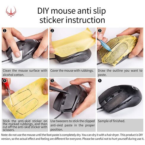 HOTLINEGAMES New 2.0 DIY Version Mouse Anti Slip Grip Tape for Gaming Mouse Skins,Sweat Resistant,Cut to Fit,Easy to Apply,Professional Mice Upgrade Kit in Kuwait