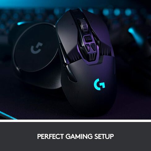 Logitech G903 LIGHTSPEED Wireless Gaming Mouse W/ Hero 25K Sensor, PowerPlay Compatible, 140+ Hour Battery Life and Lightsync RGB, Ambidextrous, 107G+10G optional, 25,600 DPI, Black (Renewed) in Saudi Arabia