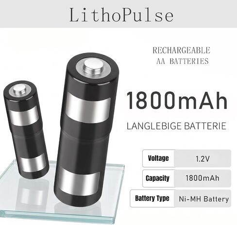 LithoPulse 2 Pack Rechargeable AA Batteries for Oculus Quest 2/3 Controller in Kuwait