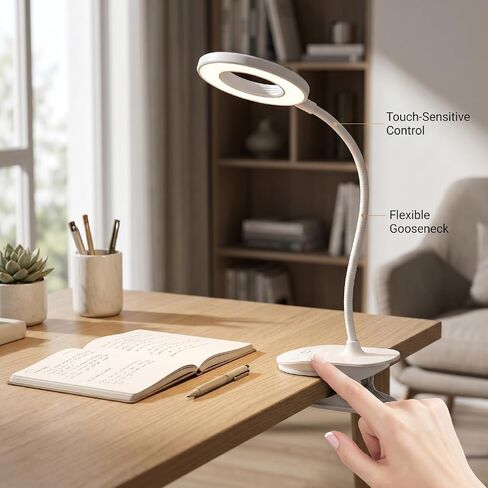 ASHATA Clip On Reading Lamp, USB Rechargeable, 360° Flexible Gooseneck in Kuwait