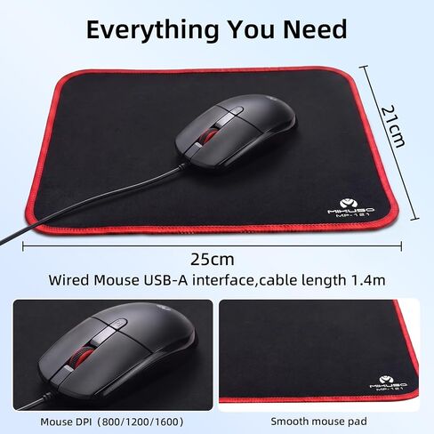 Large Print Keyboard Mouse Combo for Seniors, Wired 3-in-1 Set in Kuwait