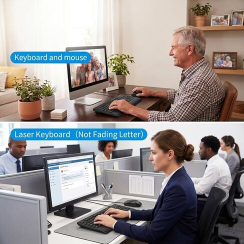 Large Print Keyboard Mouse Combo for Seniors, Wired 3-in-1 Set in Kuwait