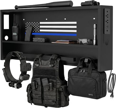 Police Gear Rack with Built-in Power Strip, Tactical Gear Organizer Stand for Duty Belt, Police Vest, Body Armor, Plate Carrier, Helmet Storage, Heavy Duty Gear Rack in Kuwait