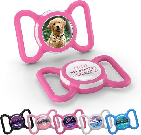 Personalized Dog Collar Holder for AirTag, Custom Full Color Photo & Name in Kuwait