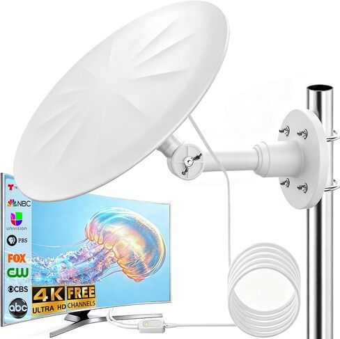 TV Antenna Outdoor, Omni Directional Receive Digital HD Signal,White in Kuwait