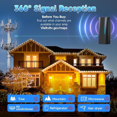 2026 Upgraded TV Antenna for Smart TV Indoor Outdoor with Amplifier in Kuwait