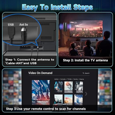 2026 Upgraded TV Antenna for Smart TV Indoor Outdoor with Amplifier in Kuwait