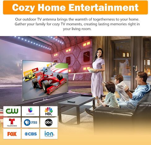 Outdoor TV Antenna for Smart TVs & Older TVs, 360° Omni-Directional HDTV Antenna for Free Local Channels, VHF UHF Digital Antenna, 4K 1080p Ready, 32.8FT Coax Cable for RV/Attic/Roof, Black (White) in Kuwait