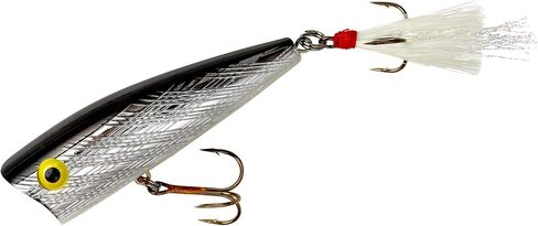 Rebel Lures Pop-R Topwater Popper Fishing Lure, Silver/Black, Magnum Pop-R (1/2 oz), One Size, 3" in Saudi Arabia