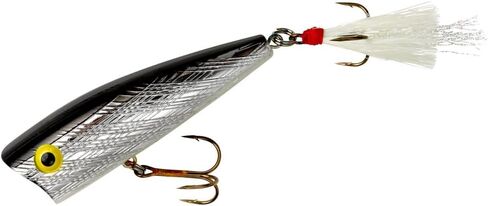 Rebel Lures Pop-R Topwater Popper Fishing Lure, Silver/Black, Magnum Pop-R (1/2 oz), One Size, 3" in Saudi Arabia