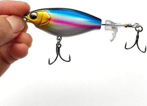 5Pcs Premium Top Water Fishing Lures, Fishing Lure for Bass with Soft Propeller Tail for Catfish,Pike Perch, Bass, Lures for Freshwater or Saltwater in Kuwait