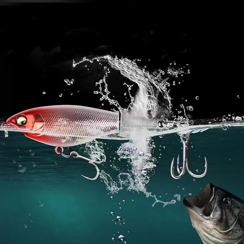 5Pcs Premium Top Water Fishing Lures, Fishing Lure for Bass with Soft Propeller Tail for Catfish,Pike Perch, Bass, Lures for Freshwater or Saltwater in Kuwait