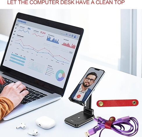 Leather Cable Organizer 30 Pack Portable Headphone Winder USB Cable Strap Handmade Earphone Cord Organizer Cable Clips Reusable Leather Cable Clips Available in 5 Colors in Kuwait