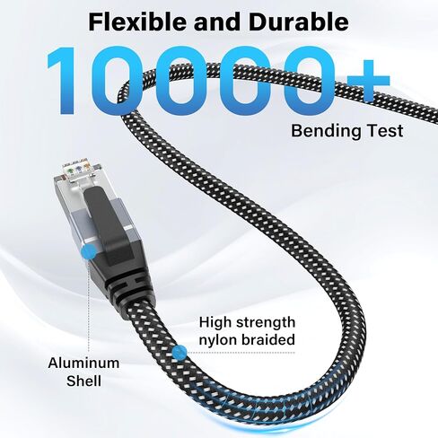 Orbram Cat6 Ethernet Extension Cable 6FT Bundle with Cat 8 Ethernet Cable 10FT Nylon Braided in Kuwait
