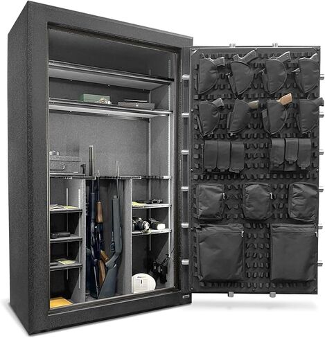 Stealth Premier PR50 Gun Safe Fits 50 Rifles & Pistols, Built Extremely Heavy Duty, 90 Minutes of Fire Protection, Premium Door Panel Organizer, LED Light Kit, Internal Power, California DOJ Approved in Kuwait