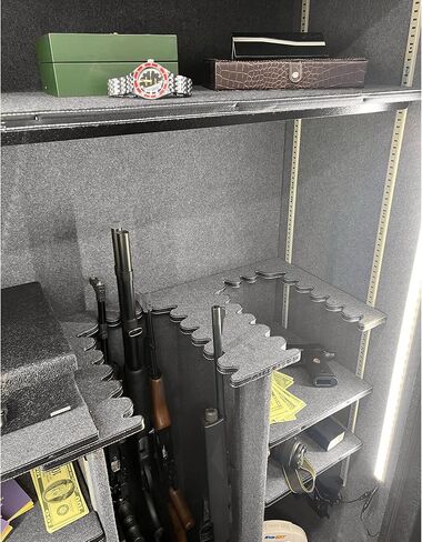Stealth Premier PR50 Gun Safe Fits 50 Rifles & Pistols, Built Extremely Heavy Duty, 90 Minutes of Fire Protection, Premium Door Panel Organizer, LED Light Kit, Internal Power, California DOJ Approved in Kuwait