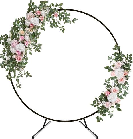 7.4FT Round Backdrop Stand with Two Water Bags for Party, Gold in Kuwait