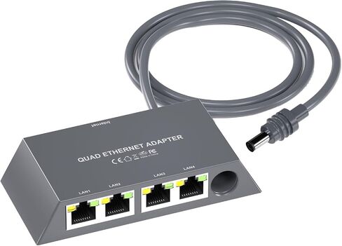 4 Port Ethernet Adapter, Reliable Performance, Plug and Play Gigabit Ethernet Design for Multiple Devices in Kuwait