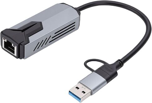 Portable Aluminum Alloy USB C To Ethernet Adapter 5Gbps High Speed for Portable Tablet in Kuwait