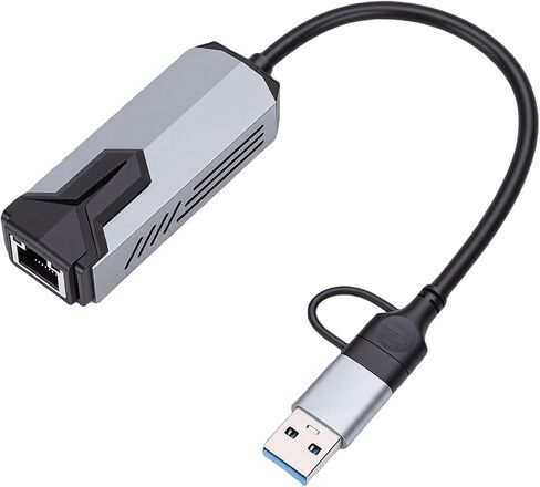 Portable Aluminum Alloy USB C To Ethernet Adapter 5Gbps High Speed for Portable Tablet in Kuwait
